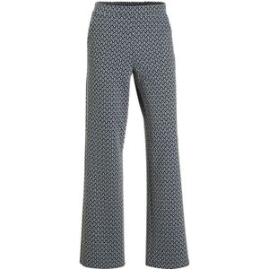 Mexx straight fit broek Easy fit pants knitted jacquard. met jacquard grijsblauw