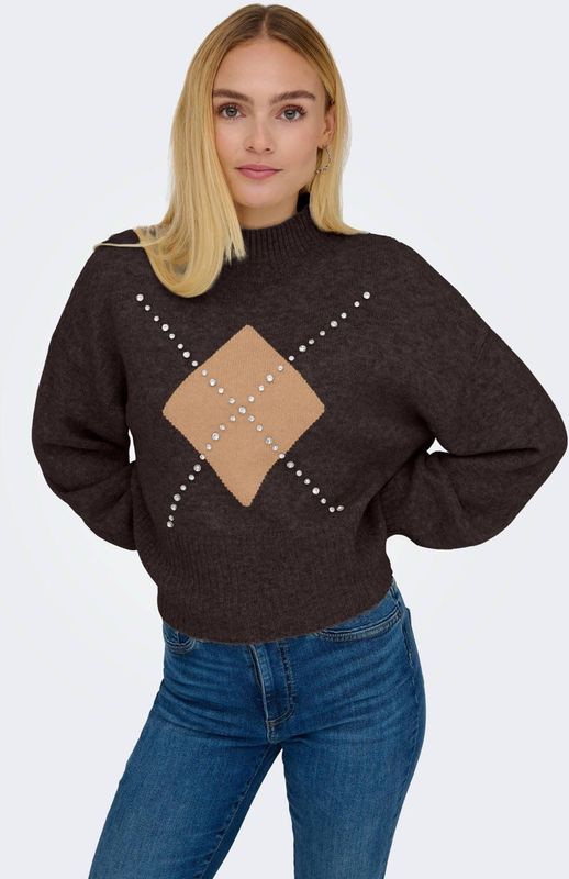 ONLY - ONLWAKEFIELD - Gebreide Trui - Bruin