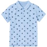NAME IT KIDS polo NKMVOLO met all over print lichtblauw/blauw