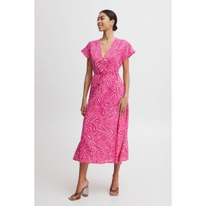 B.Young jurk met paisleyprint en ceintuur roze