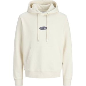 JACK & JONES ESSENTIALS hoodie met backprint ecru