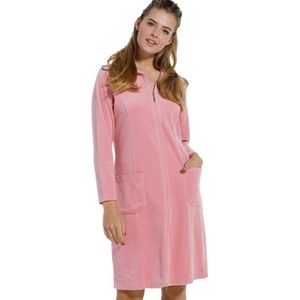Pastunette Deluxe fluwelen badjas met ritssluiting roze