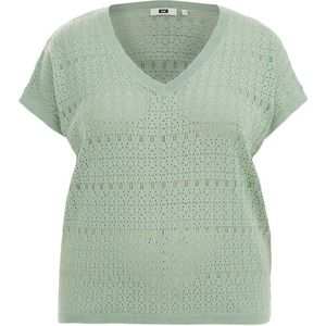 WE Fashion Curve gebreide top mintgroen