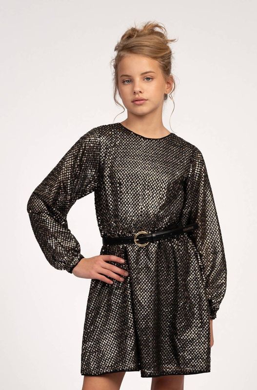 NIK&NIK A-lijn jurk met pailletten zwart