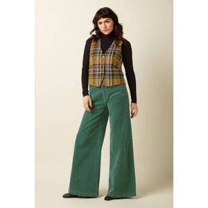 King Louie wide leg regular waist flared broek groen