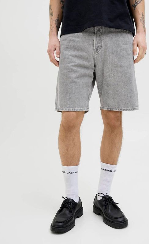 JACK & JONES JEANS INTELLIGENCE loose denim short grey denim