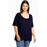 Yoek basic jersey A-lijn T-shirt VISCOSE donkerblauw