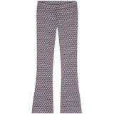 Indian Blue Jeans flared broek met all over print paars/zwart