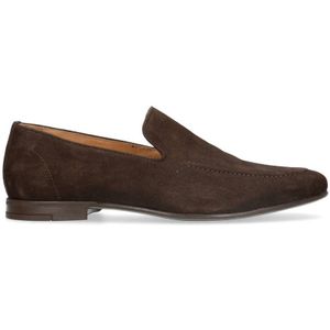 Manfield suède loafers donkerbruin