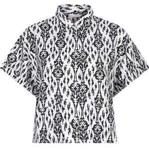 Esqualo blouse met all over print wit/zwart