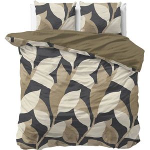 Sleeptime - Dekbedovertrek Graphic Garden - Antraciet - 100% Katoen - 240x200x220 + 2 Kussenslopen 60x70