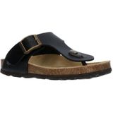 Kipling Juan 4 leren teenslippers zwart