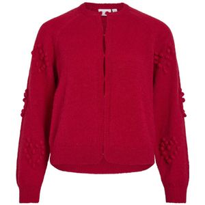 Vila - Vimerit O-neck Bubble Knit Card - Jester Red - Vest