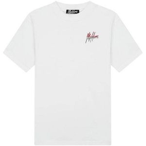 Malelions T-shirt met backprint white/red