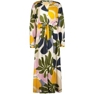 Didi maxi blousejurk met all over print en ceintuur multi