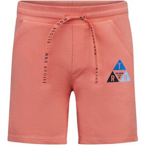 Retour Jeans sweatshort Leandro met printopdruk koraal