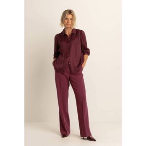 Expresso flared high waist pantalon donkerrood