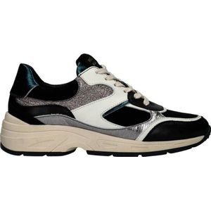 Piedi Nudi Talla 03-04 leren sneakers zwart/zilver