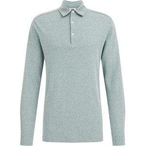 WE Fashion gemêleerde slim fit polo waterfall