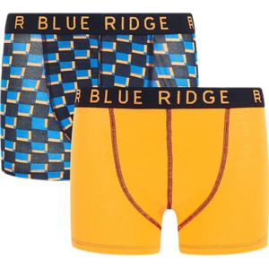 WE Fashion Blue Ridge boxershort - set van 2 blauw/oranje