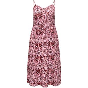 ONLY CARMAKOMA jurk CARNOLANA met all over print roze/rood/ecru