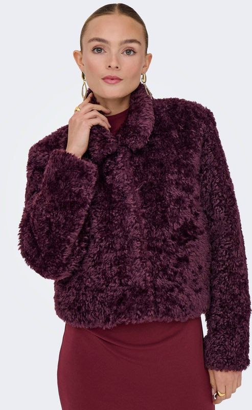 Only - Onlginny Short Teddy Jacket - Damesjas - Mauve Wine - Korte Lengte