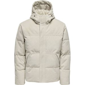 ONLY & SONS gewatteerde jas met textuur ecru