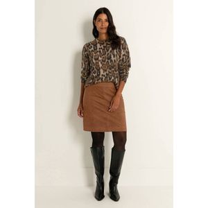 Claudia Sträter suede korte rok cognac