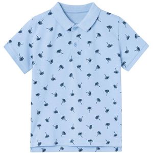 NAME IT KIDS polo NKMVOLO met all over print lichtblauw/blauw