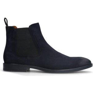 Manfield suède chelsea boots donkerblauw