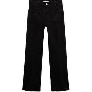 Mango cropped straight jeans black denim