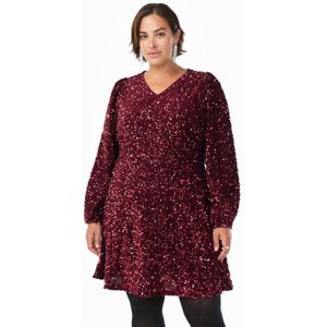 Zizzi A-lijn jurk met pailletten donkerrood