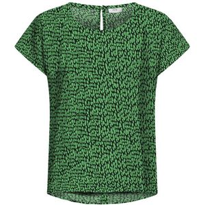 JDY blousetop JDYPIPER met all over print en open detail groen/zwart
