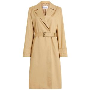 Calvin Klein trenchcoat jas met fruitprint en ceintuur beige