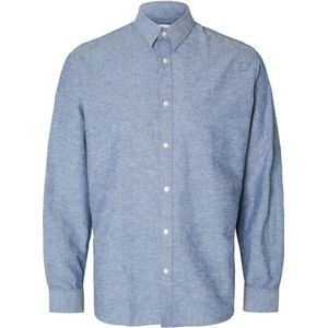 SELECTED HOMME regular fit overhemd SLHSLIMNEW medium blue denim