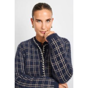 C&S The Label gebreid vest donkerblauw met glitter