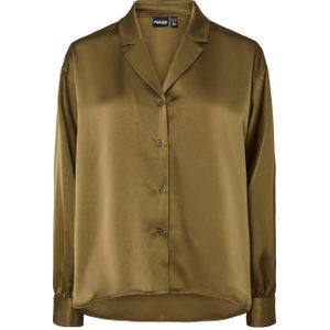 Pieces - Pcronja Ls Loose Shirt - Blouse - Military Olive