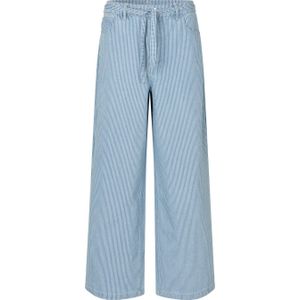 Modström gestreepte high waist wide leg jeans light blue denim