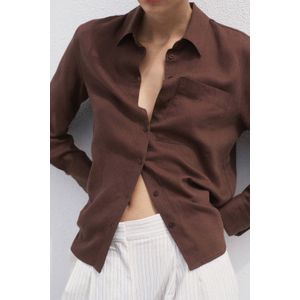 Mango blouse bruin