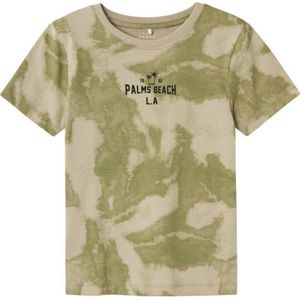 NAME IT KIDS T-shirt NKMVELUKAS met all over print armygroen