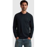 Cast Iron Heren trui blauw (Maat: S) - Effen - Halslijn: Ronde hals,