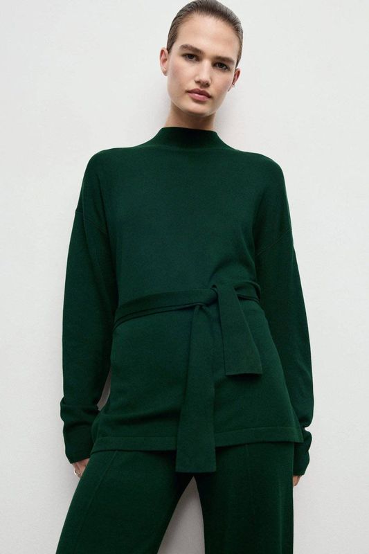 MANGO - VIEIRI - Trui - Donkergroen - Losse Pasvorm - Lange Mouwen