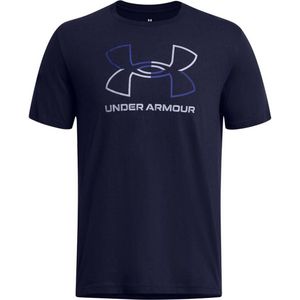 Under Armour sportshirt Core Graphics donkerblauw/grijs/kobaltblauw
