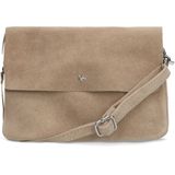 Manfield suede crossbody tas beige