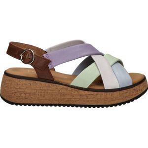 Gabor Comfort leren sandalen lila/blauw/groen