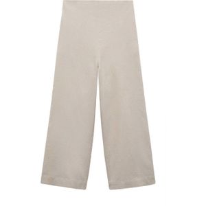 Mango cropped wide leg broek zand