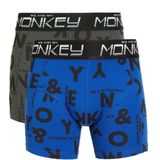 Me & My Monkey boxershort - set van 2 army/blauw