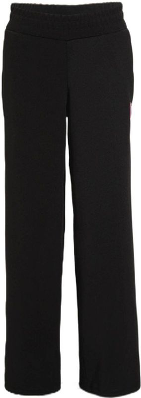 Coolcat - Mikkie - Wide Leg Broek - Zwart - Elastische Scuba Stof