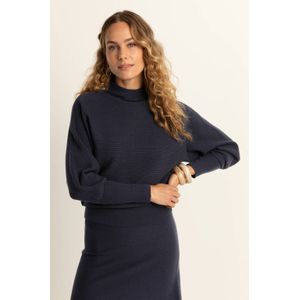Expresso pullover donkerblauw rib gebreid