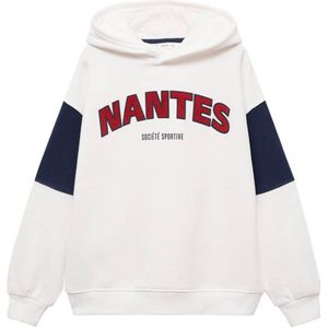 Mango Kids hoodie met tekst wit